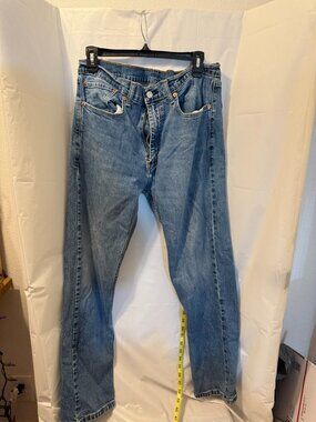 Levi's 505 Regular Fit Straight Leg Jeans 36x30 Medium Wash Blue Men's Denim